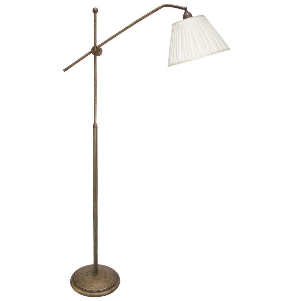 klasicky textilny tienidlo stojaca lampa antik zlatomosadz rustikalny nastavitelny otocny obyvacia izba citacia lampa nastavitelny sedacia suprava osvetlenie industrijalny priemyselny retro lampy lameridiana interier.jpg